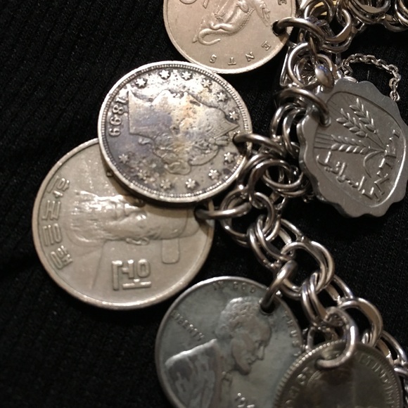 Sterling Silver Coin Charm Bracelet - Picture 5 of 8